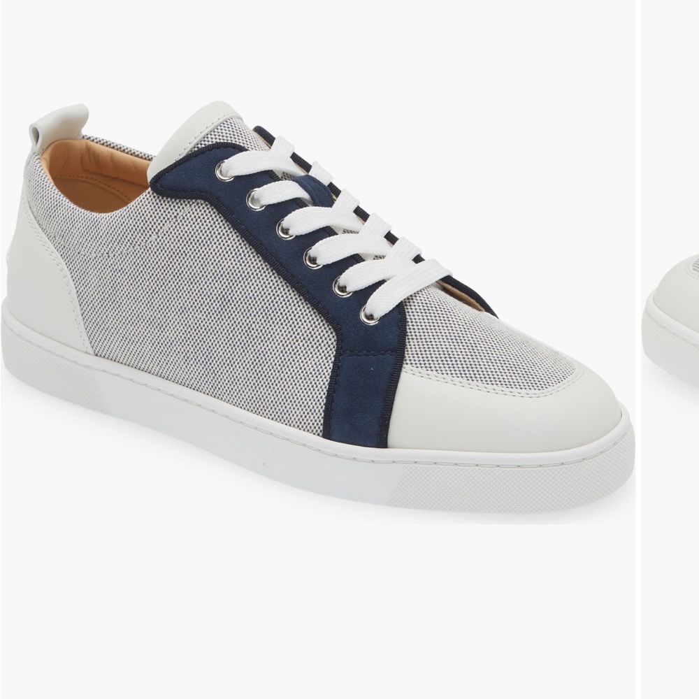 Christian Louboutin Men’s Sneaker, Rantulow Flat Blue Version Navy, Size 45EU